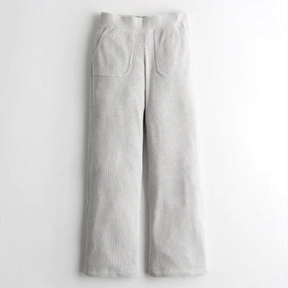 Gilly Hicks Pants - Gilly Hicks Women's Light Gray Dreamworthy Waffle Wide-Leg Pants - XL